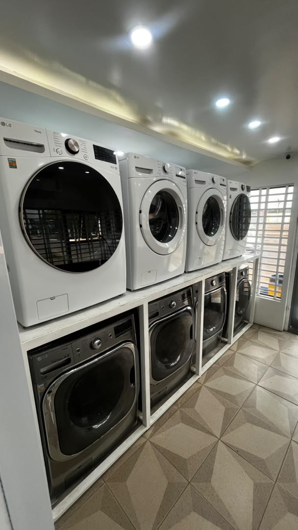 Full laundry machine setup